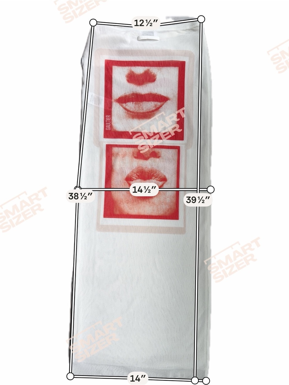 Jean Paul Gaultier Re-Edition Eyes & Lips Print Mesh Maxi Skirt White S $500 - Picture 11 of 13